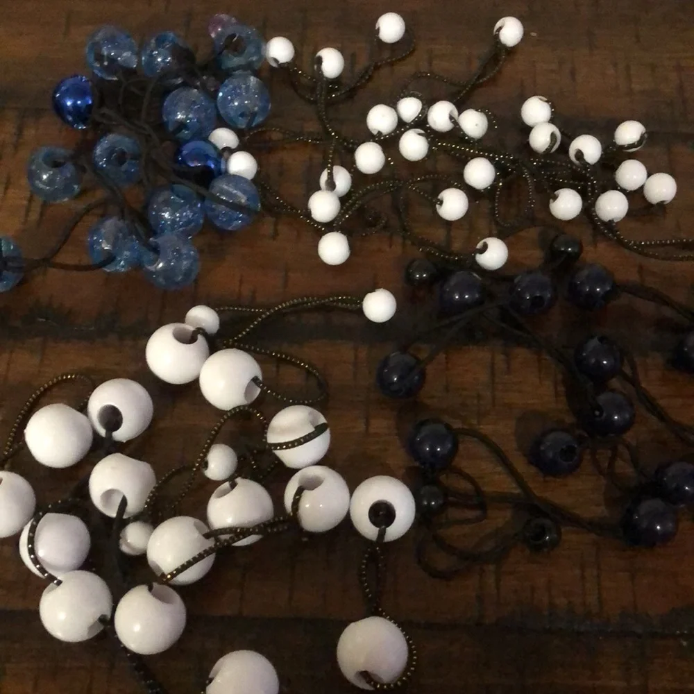 Girls Blue and White Hair Ties bundle of 58